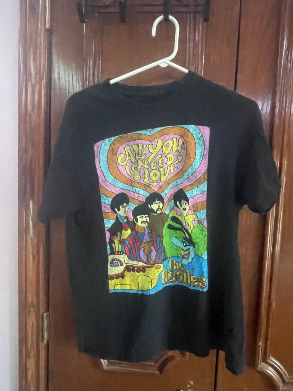 The Beatles Black Graphic Kids T-Shirt - 'All You Need Is Love'